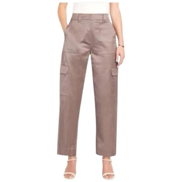 Old Navy Extra-High Waist Mauve Satin Cargo Barrel Wide-Leg Pants Plus Size 20 - Picture 3 of 3